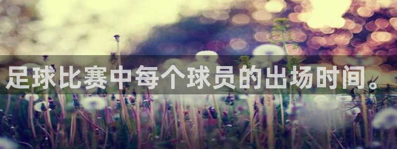 足球比赛中每个球员的出场时间。